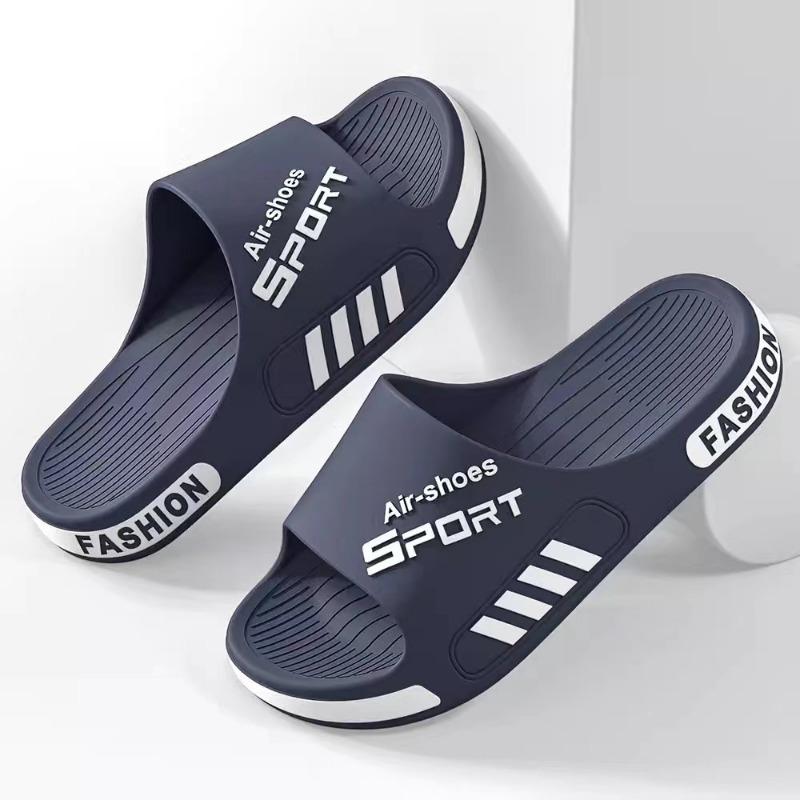 Slippers for Men 2024 Summer PVC Soft Sole Non-slip Slides Outdoor Casual Beach Shoes Men's Sandals Bathroom Home Flip Flop Male