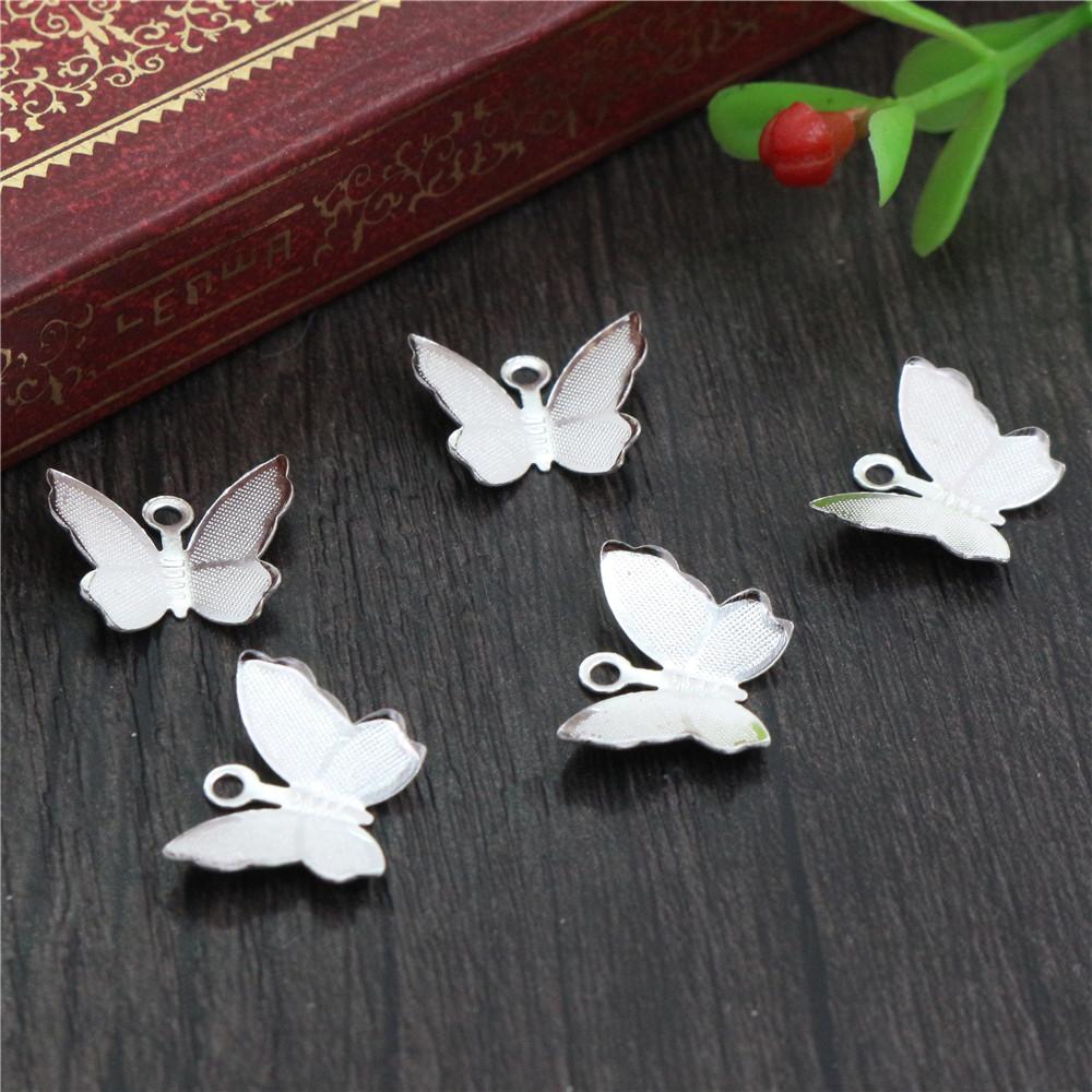 100pcs Metal Copper Small Butterfly Charms Pendant 11mmx13mm DIY Jewelry Accessories Findings for Necklace Bracelet Earrings