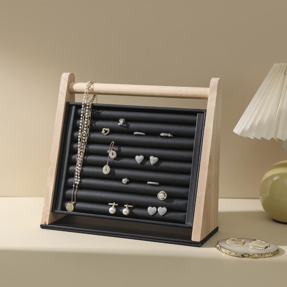 

Трехмерные кольца из цельного дерева Серьги Серьги Ожерелья Браслеты Демонстрационные полки Хранение ювелирных изделий Демонстрационные полки чёрный