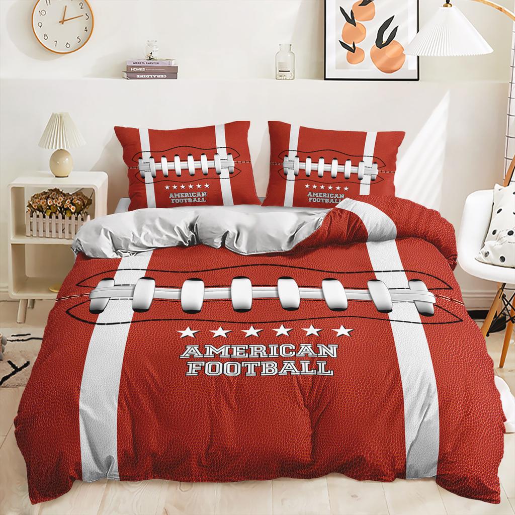 Baseball Sports Pattern Printing Quilt Cover Pillowcase 3D Digital Printing Three-Piece Set