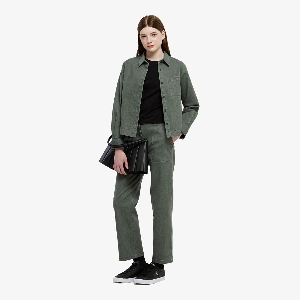 [lacoste] Women's Straight Fit Fall/Winter Denim Cropped Pants HF571E-55NE9F
