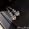 [AVANCE] Heart Stone Earrings Necklace for Women - Sparkling, Cute, Simple (Earrings)