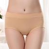 Solid Color Mid-Waist Plus Size Pure Cotton Women's Underwear