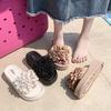 Fashion Flower Slippers Women Summer Platform Shoes Shale Female Beach Low Slides Pantofle Sabot 2025 Fabric Rome Hoof Heels Scandals Ru