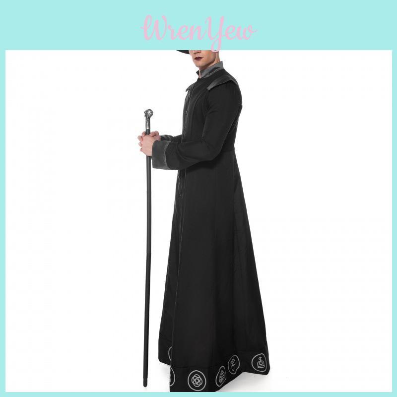 Classic Black Wizard Costume For Men Perfect For Halloween Parties And Cosplay Events