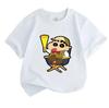 Kids Boys Girls Crew Neck Short Sleeve 100% Cotton T-Shirt, Cute Cartoon Shinosuke Director Pattern Casual Soft Breathable Tee Tops for Children Daily