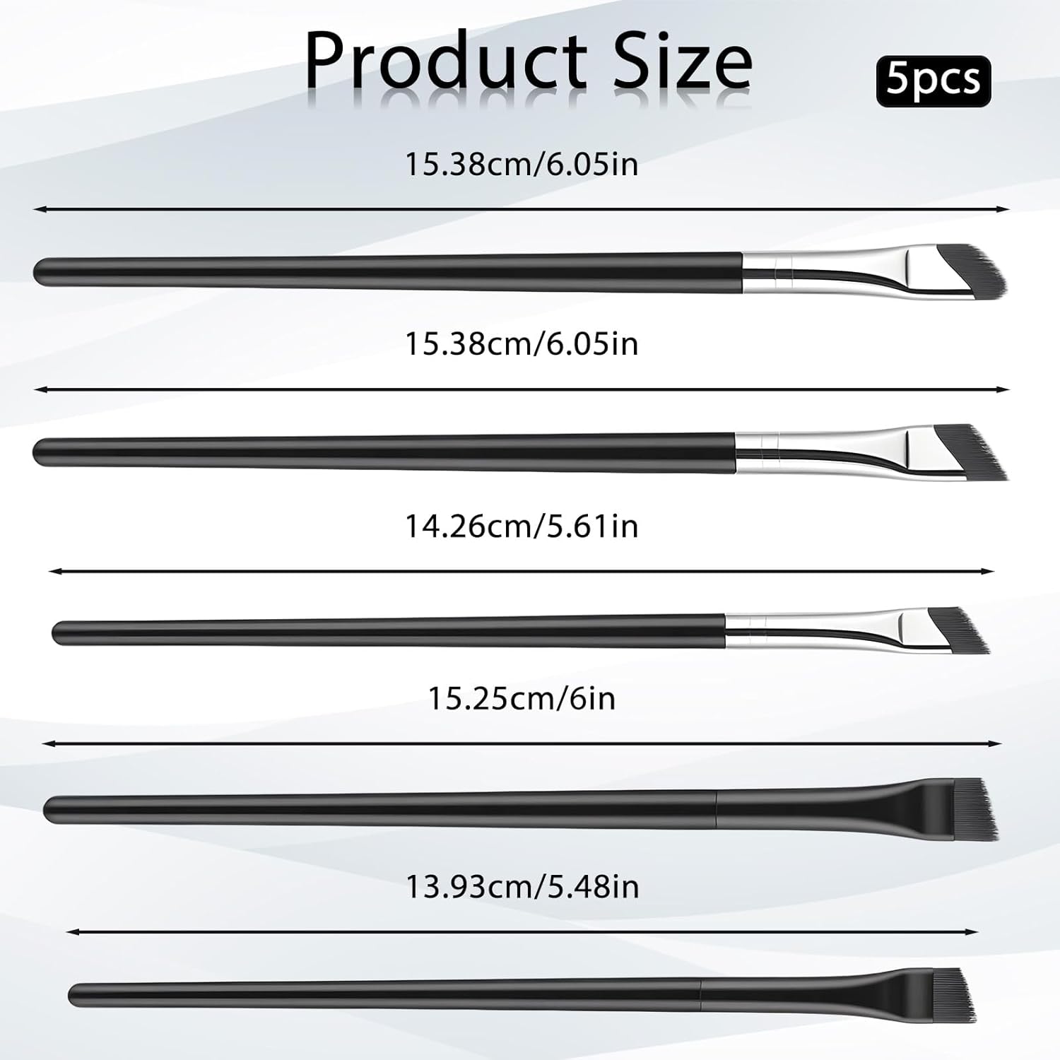 5 Pcs Eyeliner Brush Set, Fine Angled Makeup Brushes Ultra Thin Flat Eyeliner Concealer Brushes Eyebrow Angled Brush Beauty Cosmetic Tool Precision