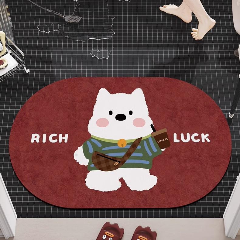 Quick-Dry Cartoon Bath Mat - Absorbent, Dirt-Resistant, Easy-to-Clean Diatomaceous Earth Floor Mat for Bathroom & Toilet