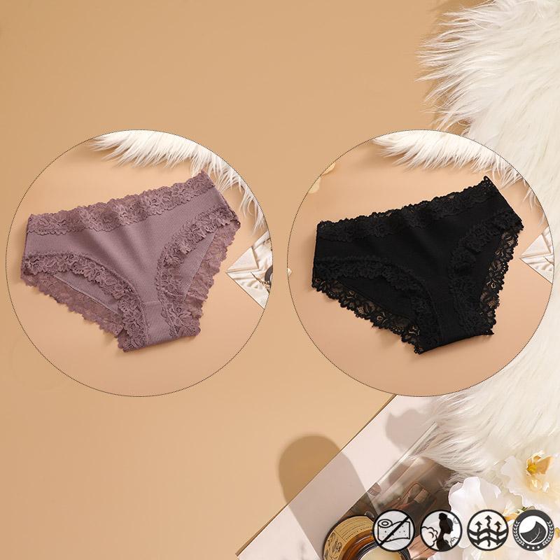 2 Teile/satz Baumwolle Unterwäsche Für Frauen Sexy Spitze Gerippt Floral Thongs Weibliche Atmungsaktive Feste T-back Bikini S-XL Sexy spitze Höschen