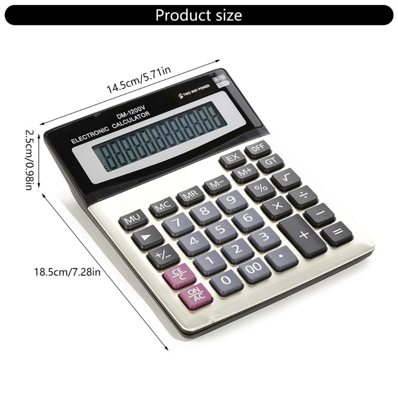 Portable 12 Digit Calculator with Comprehensive Functions for Home and Classroom Use