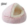 Puppy Sleeping Bed Dog Winter Semi-Enclosed Indoor Plush Pet Round Hooded Small Cat Cave Warm