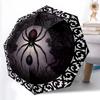1pz Ombrello Automatico Robusto a 8 Stecche, Ombrello Dark Widow con Ragnatele Ornate, Stampato Digitalmente, Ombrello Pieghevole per Uso Esterno in Movimento