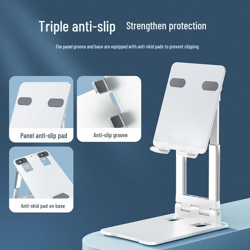 Foldable Metal Tablet Stand for Desktop: Adjustable for Online Classes & Gaming