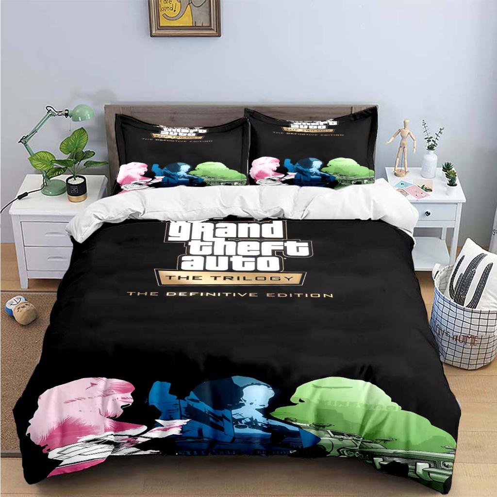 Fashion Classic Exciting Game G-GTA Print Bedding Sets Bed Supplies Set Duvet Cover Bed Comforter Set Bedding Set Luxury Gift