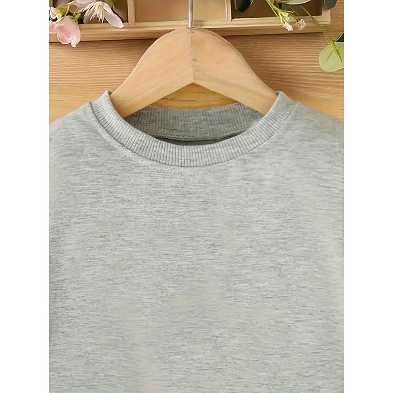 Kids Sweatshirt, Cute Print Pattern Spring Lightweight Round Neck Sweatshirt,Soft Cotton Sweatshirt