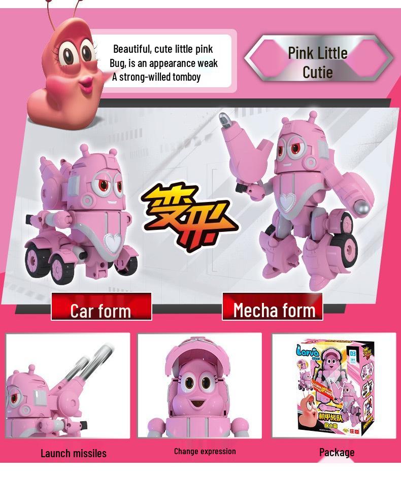 Laughing Larva Toys: Mecha Team Transforming Car-Robot Set for Boys