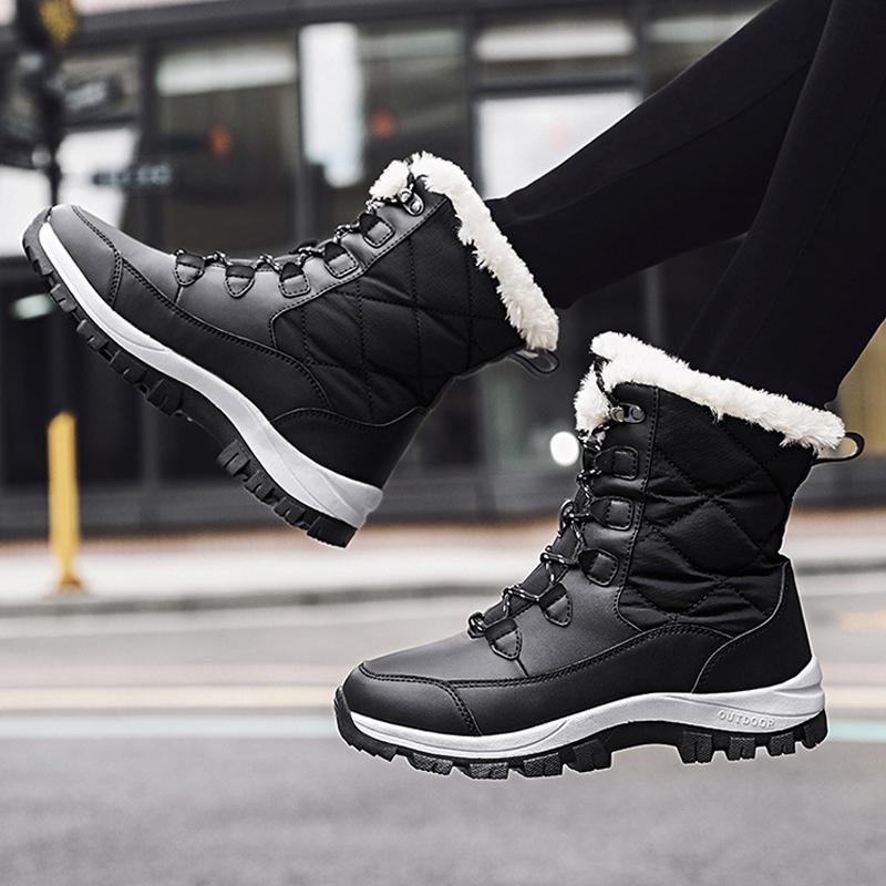 NEUE Winter Schneestiefel Damen Plüschfutter Outdoor Sportschuhe Wasserdicht Bergsteigerschuhe Rutschfest Trekkingschuhe Damen