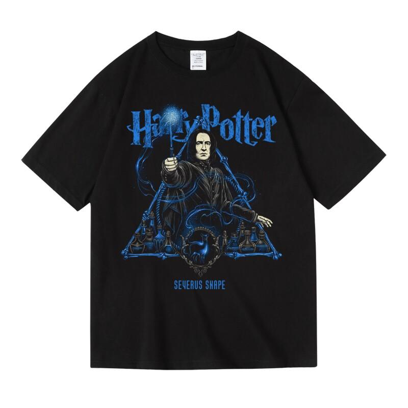 Adult and Children Harry Potter European and American Dark Retro Pure Cotton T-shirt Loose Round Neck Short Sleeved Top