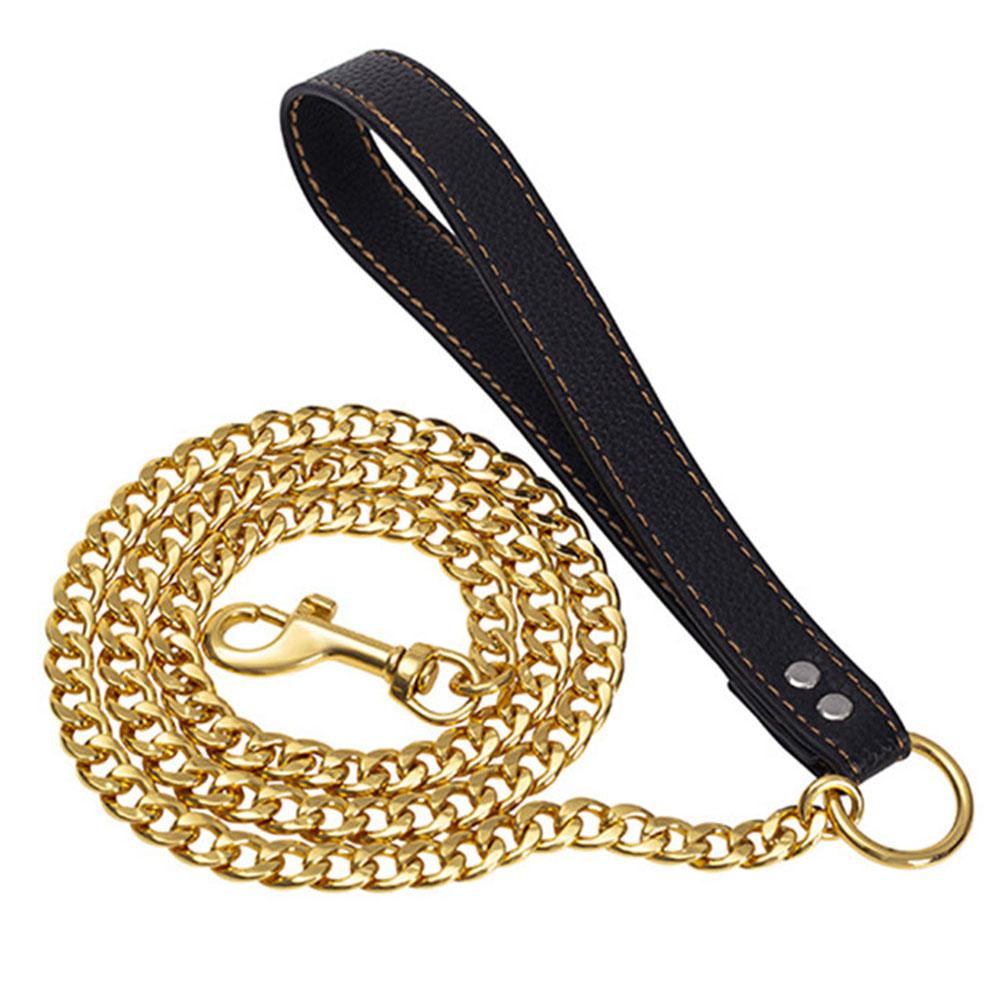 125cm/4FT Strong Metal Dog Leads Leash NK Chain for Big Dogs Antirust 316 Stainless Steel Dog Chain Leash for Medium Large Dogs