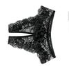 3pcs Lady Open Crotch Panties Low Waist Erotogenic Lace Open Crotch Underwear for Women Burgundy Black White 3XL