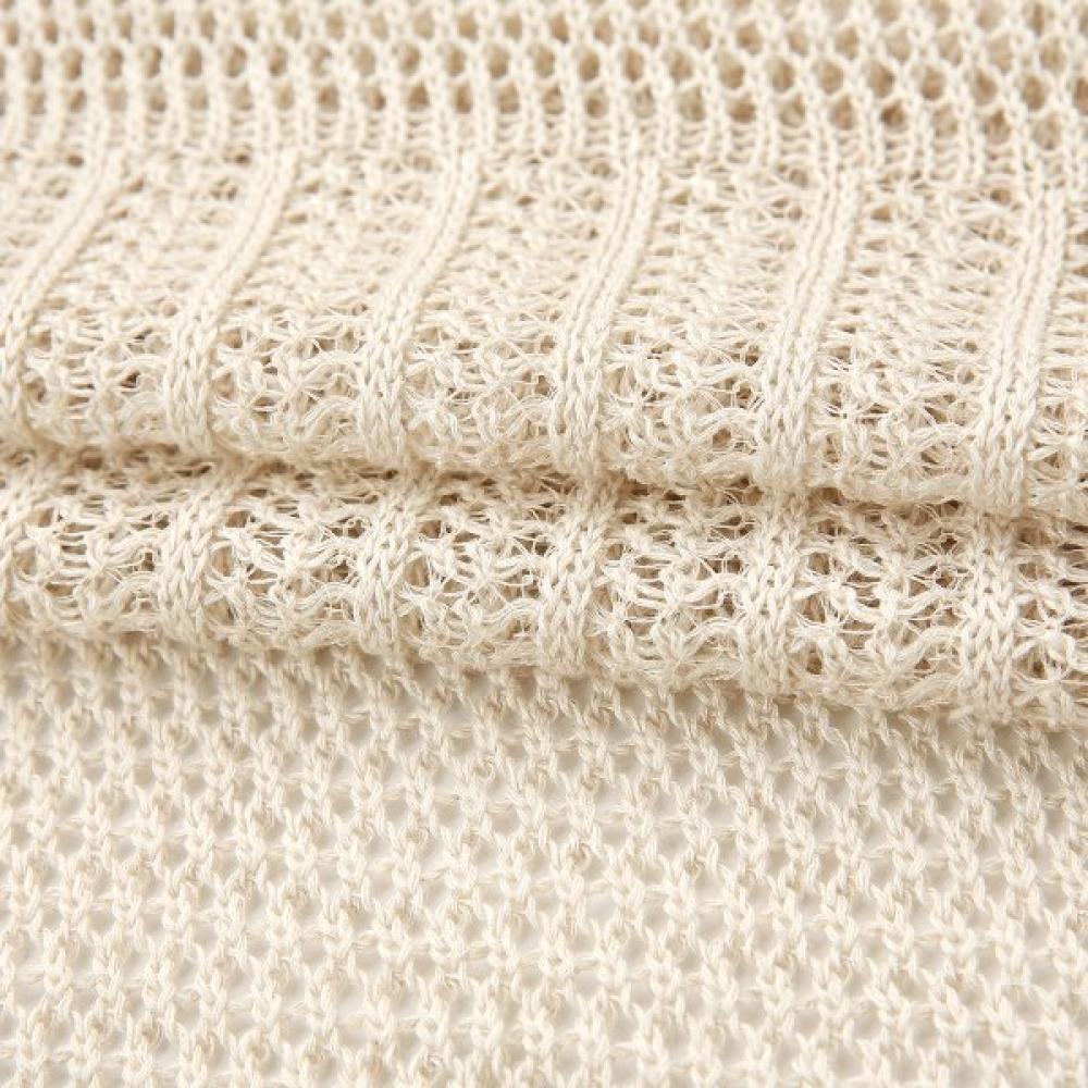 Furina Soft Linen Mesh Knit Vest Scallop