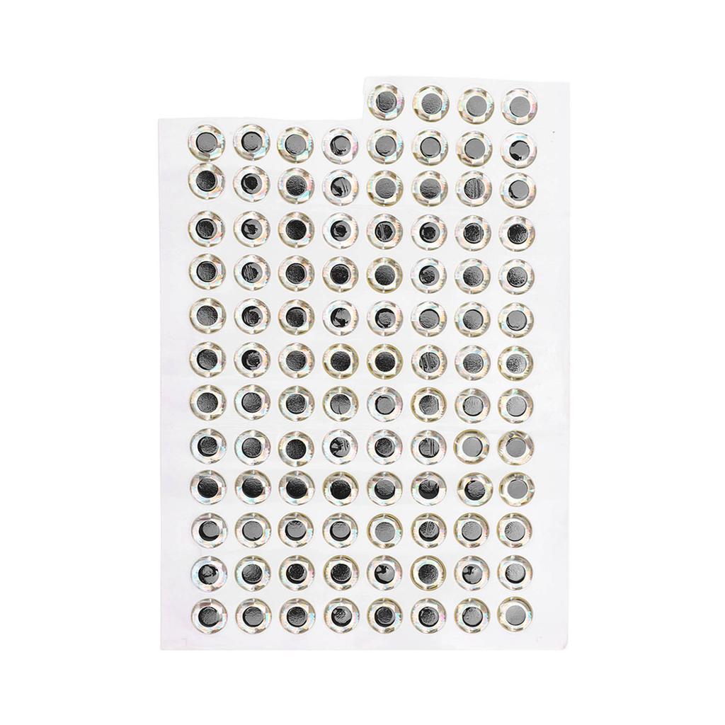 100pcs 10mm Artificial Fishing Eyes Fish Eyes Sticker Fishing Accessories Tackle Fishing Lure EyesSilver