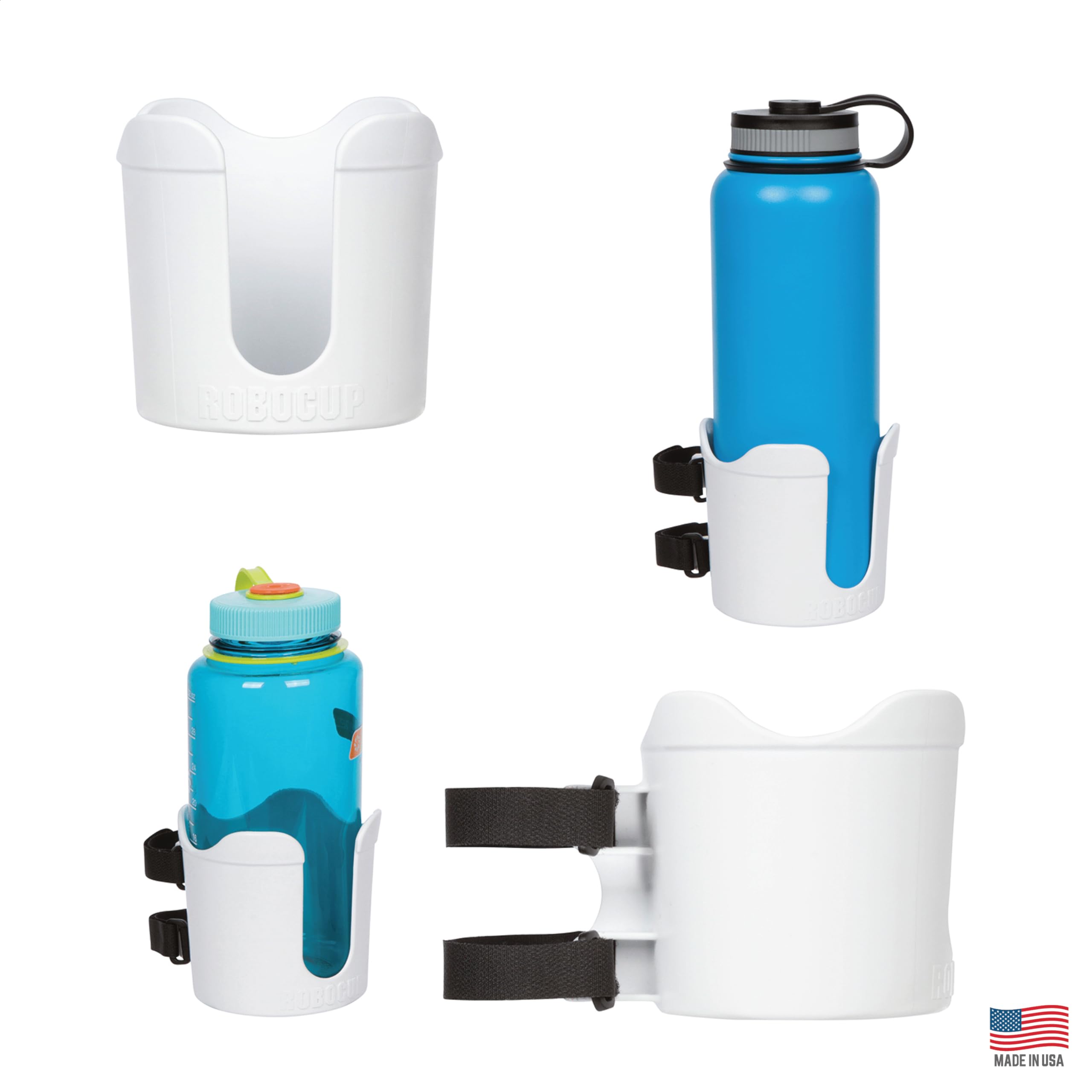 

ROBOCUP Plus XL Extended Cup Drink Ideal for Golf and Made in the USA (White) Add-On Accessory, Holder, Capacity, Boats, Carts, Walkers, Wheelchairs, белый