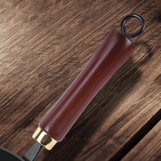 Hammered Texture Mini Iron Wok Coating-Free Frying Pan Non-Stick Flat Bottom Pan for Electric Induction Gas Stoves