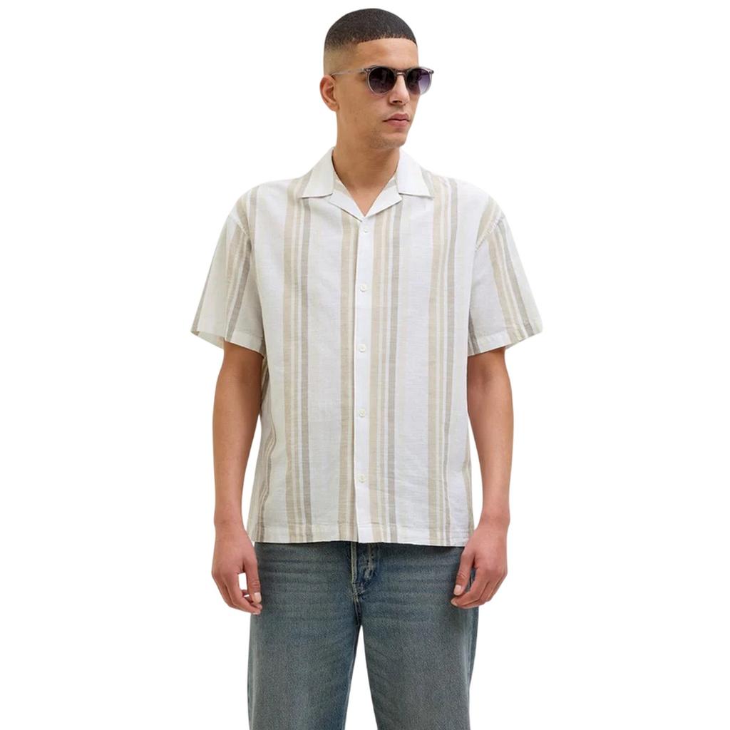 Jack And Jones Mens Stripe Revere Collar Shirt