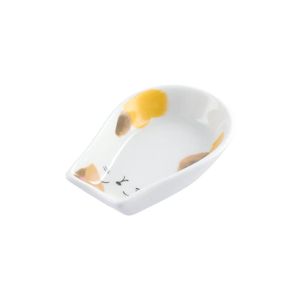 Mustard Kitten Shaped Decorative Dessert Dish Sauce Dish Fruit Snack Tray Seasoning Plate