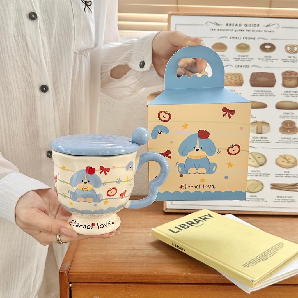 High Value Ceramic Mug Cute Couple Home Cup Breakfast Coffee Milk Water Cup Practical Birthday Gift