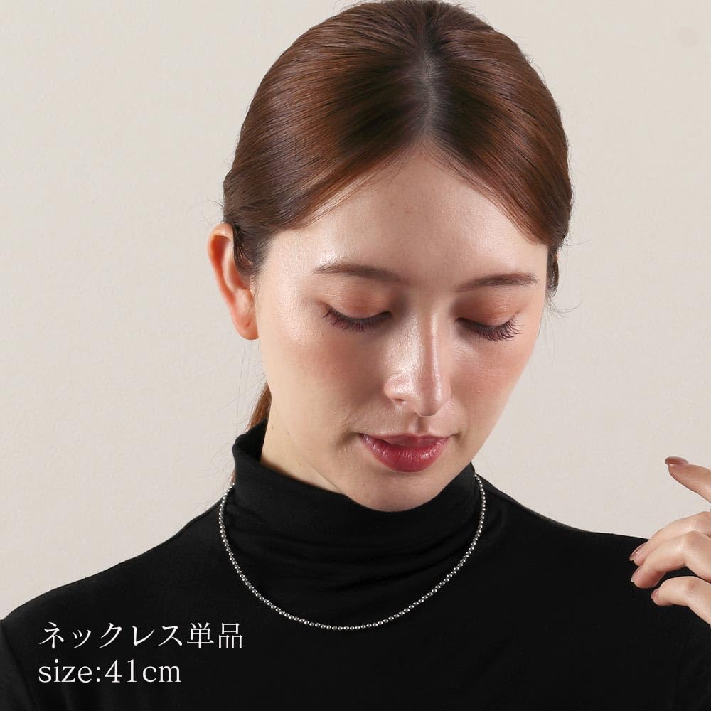 [VOTRE COUTURE] Pearl Necklace, Baby Pearl, Grand Premium, 3mm, White, Silver, Gray, 10-Year Brand Warranty (Gray x Silver, 44 cm, Necklace Only)