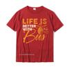 Life Is Better With Bees Bee Tshirts Homme T Shirt Popular Party Cotton Unisexs Top TShirts Printed