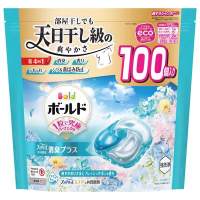 Bold Laundry Detergent Gel Ball 4in1 Refreshing Ohisama and Fresh Savon Scent Refill 100 Pieces [Large Capacity]