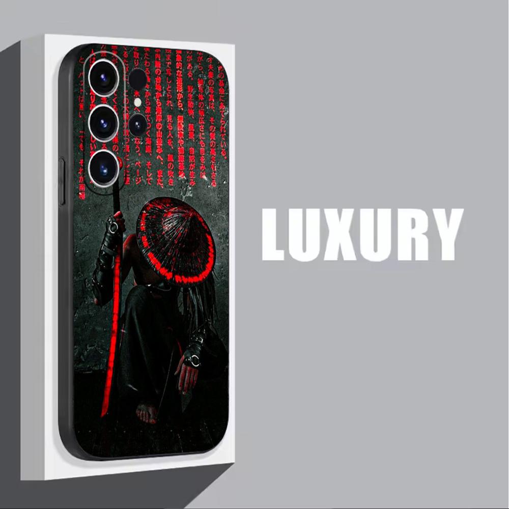 Japanese Bushido Samurai ghost  Phone Case For Samsung Galaxy S25 S24 S23 S22 S21 S20 Plus Ultra Note20 Soft Black