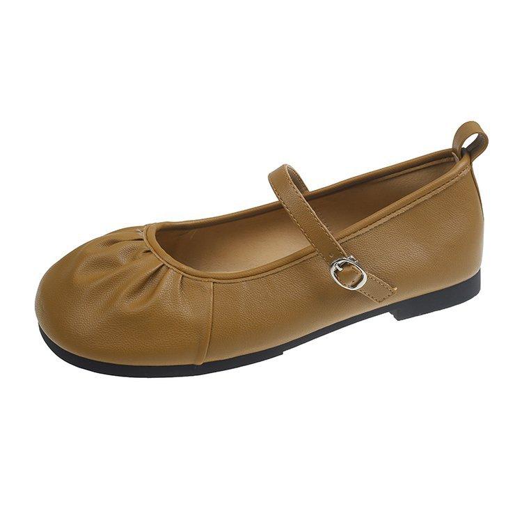 

Mary Jane women s shoes 2025 autumn explosion fashion temperament with skirt gentle evening shoes small leather shoes flat shoes 35 хакі