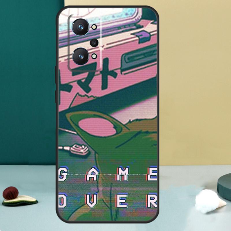 Retro Aesthetic Japanese Game Over For Realme 14 13 Pro Plus 10 11 12 GT 5 6 6T GT7 Pro C61 C55 C53 C51 C21Y C25S C75 C67 Case