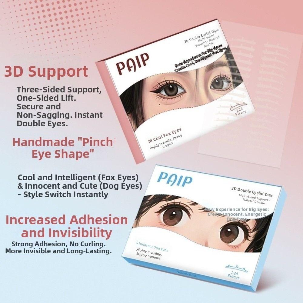 224Pcs/Box Lightweight Double Eyelid Patch Strips Self-Adhesive Double Eyelid Stickers