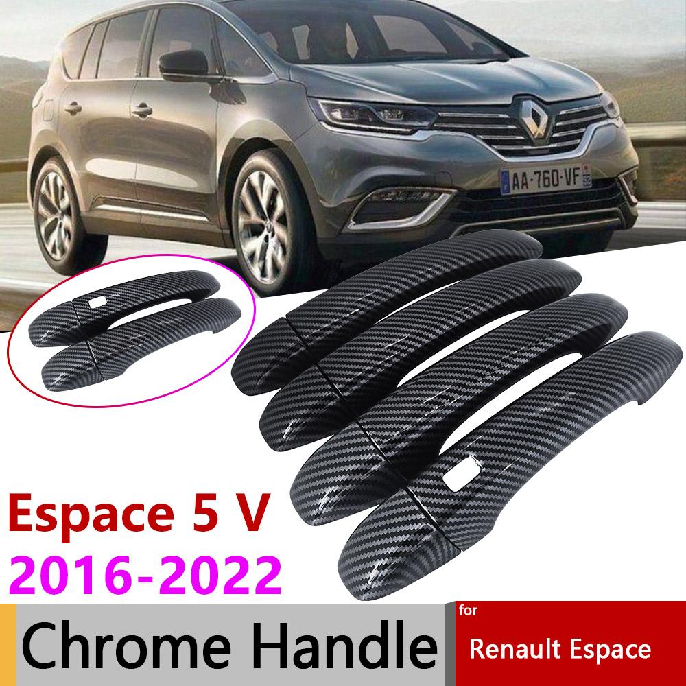 

Черная крышка наружной дверной ручки из углеродного волокна для Renault Espace 5 V MK5 2016 ~ 2022 Аксессуары Набор наклеек
