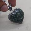 Heart Shape Green Seraphinite 925 Sterling Silver Pendant Jewelry, Artisan Boho Style Seraphinite Pendant