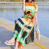 Elegant Summer Casual Dress for Women Vintage Clothes Short Sleeve Loose Long Dress