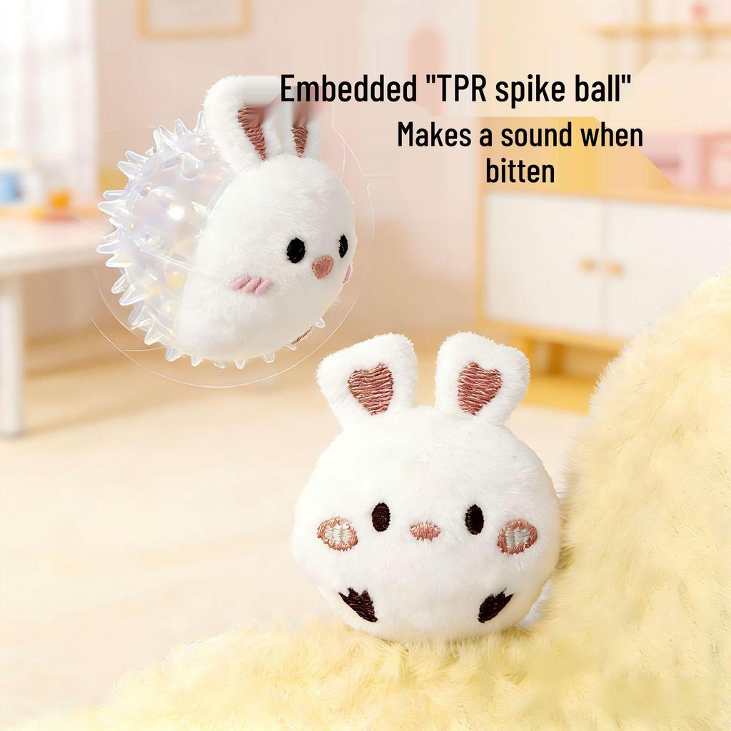 Popular Pet Toy: Small Dog Plush Spiky Ball - Teething, Chewing, Squeaky, Bouncy Animal Shape