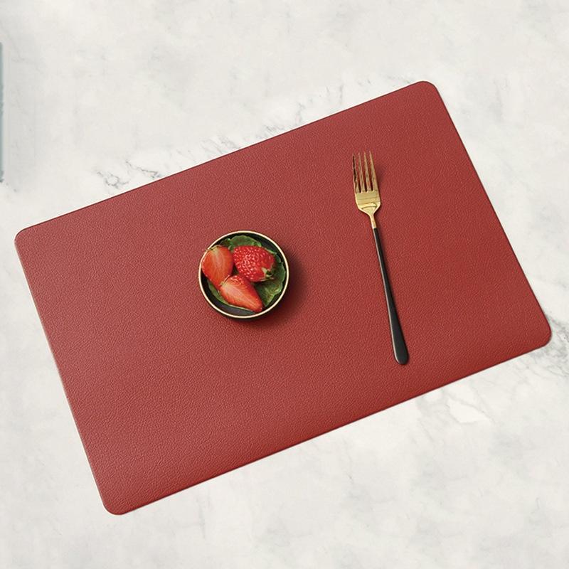 Nordic Household Leather Placemat Hotel Restaurant Western Place Mat Rectangular Waterproof Oil-proo