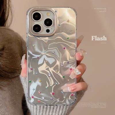 Korean Star Water Ripples IPhone 16 Mobile Case Apple 14promax Advanced 13 Electroplating 12 Suitable for Sweet Cool