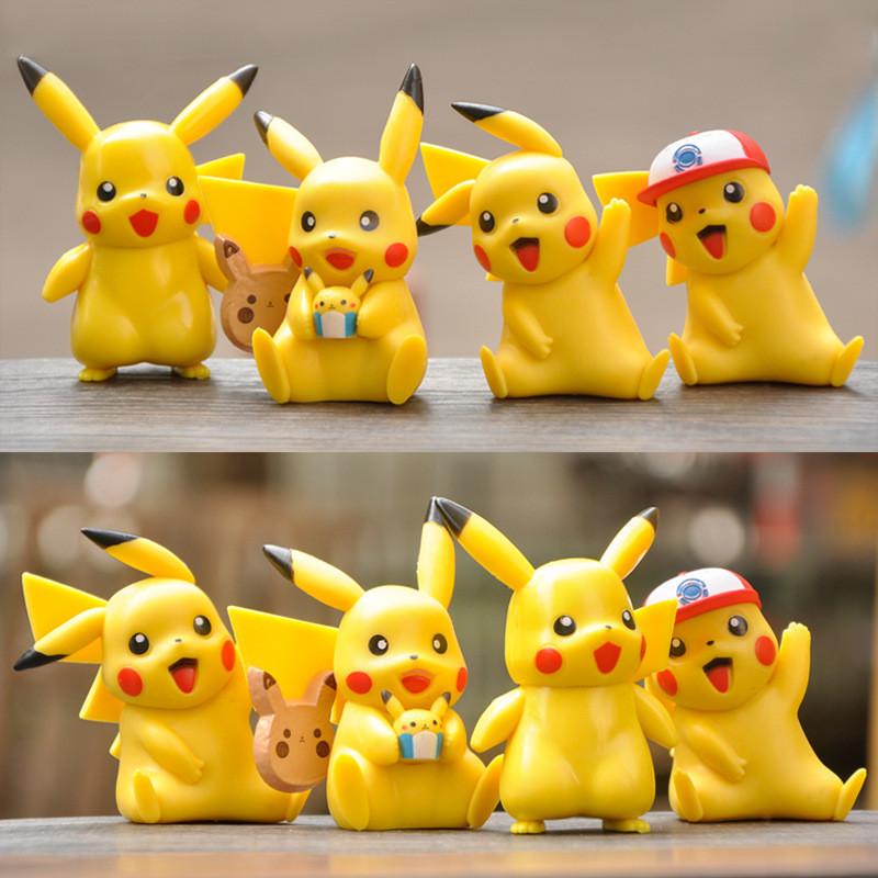 

Пикачу Аниме Фигурки Детская Игрушка Подарок на День Рождения Настольный Декор Коллекционные предметы