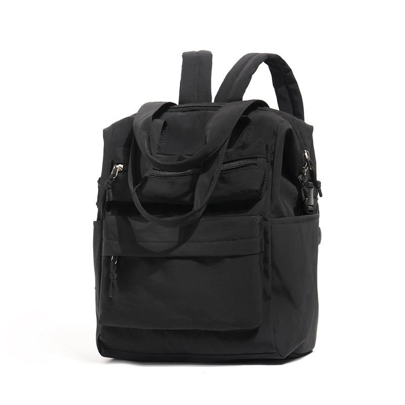 Lightweight Large Capacity Backpack Solid Color Student Schoolbag Travel Portable Backpack чёрный