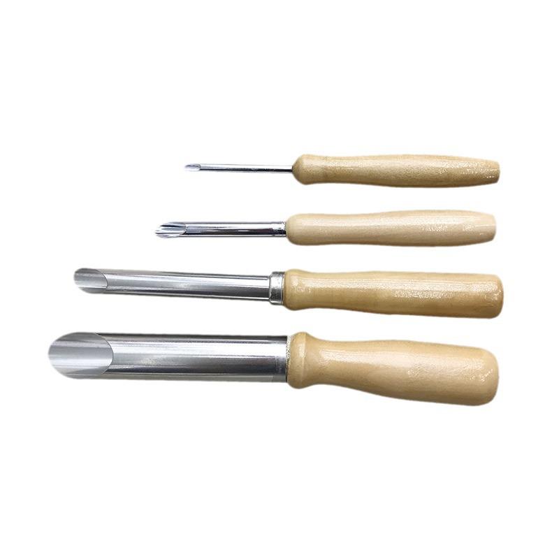 Stainless Steel Round Hole Punch Set for Clay Sculpture & Pottery - 4 Piece DIY Carving Tools