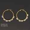 Gold Plated Hoop Earrings For Women Jewelry  Bohemian Fashion Pearls Ear Ring Freshwater Pearl Earring Wholesale