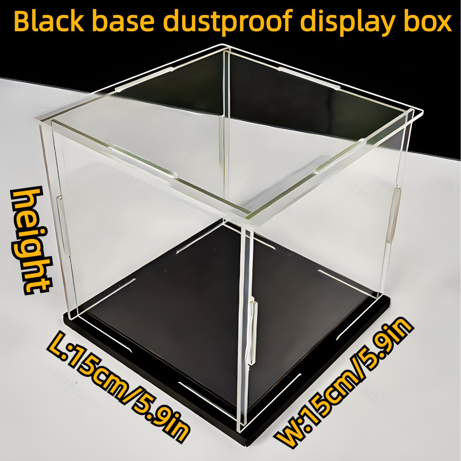 

1 шт., черная акриловая демонстрационная коробка, подходит для игрушечных кукол, предметов коллекционирования и простых в сборке пылезащитных коробок для хранения height 10cm