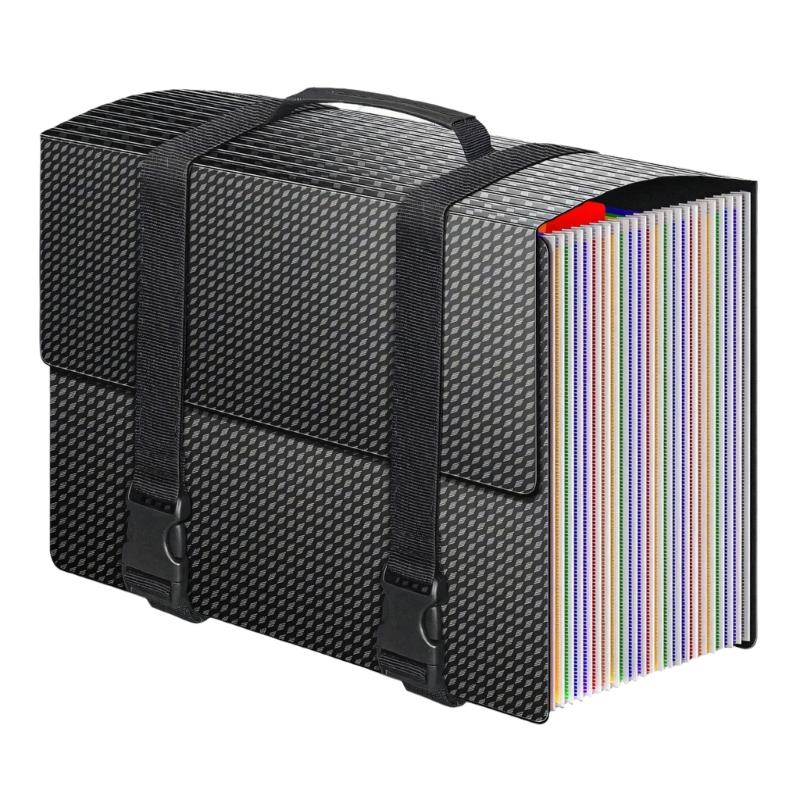 

25 Pockets Expandable Document Organiser with Handle Waterproof Plastic File Organiser Filing Bag for Offices School 1